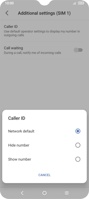 Press Show number to turn on caller identification.