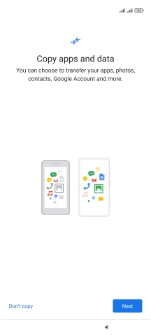 You can transfer the contents of another phone to your phone when it's activated for the first time and after a factory reset. When this screen is displayed, your phone is ready to transfer contents from another phone.
