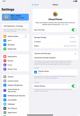 Press the indicator next to 