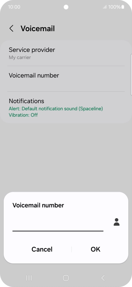 Key in +447836121121 and press OK.