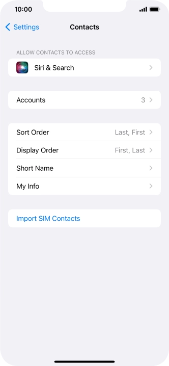 Press Import SIM Contacts.