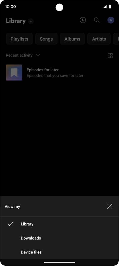 Press the required category and go to the required audio file.