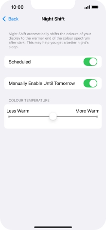 Press and drag the indicator below 