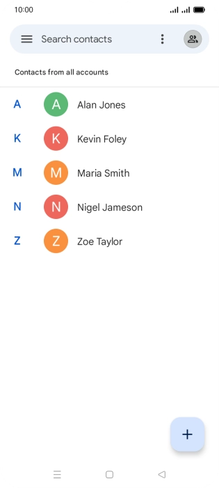 Press the new contact icon.