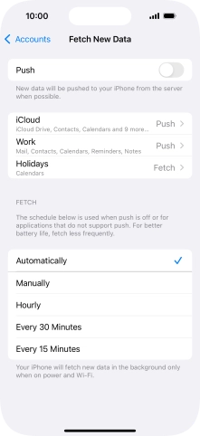 If you turn off the function, press the required setting.