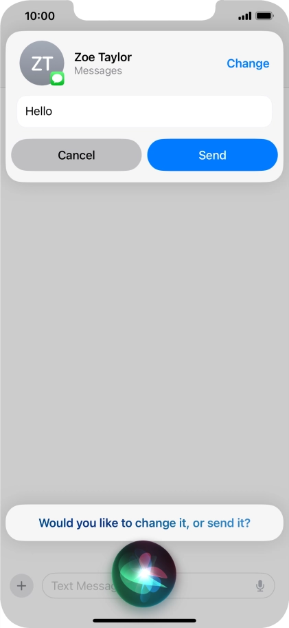 If an application is open on your phone, such as a Messages, you can also use the functions available here, e.g.: REPLY [text].