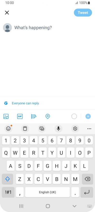 Press the text input field.