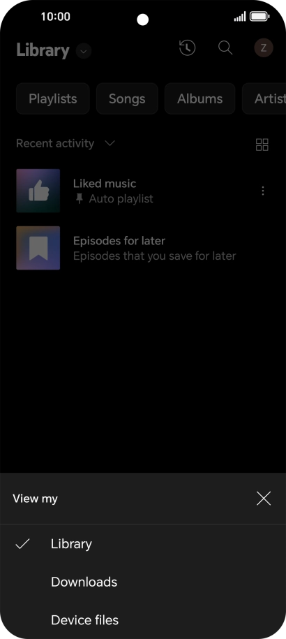 Press the required category and go to the required audio file.