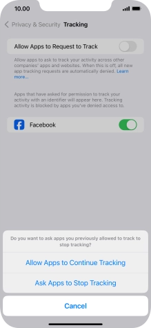 If you turn off the function, press the required setting.