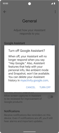 If you turn off the function, press TURN OFF.