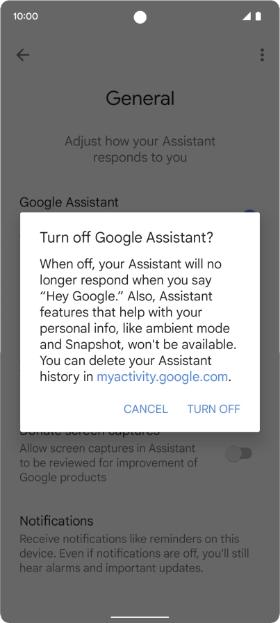 If you turn off the function, press TURN OFF.
