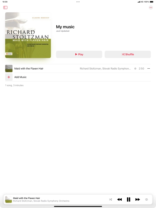 Press the song title.