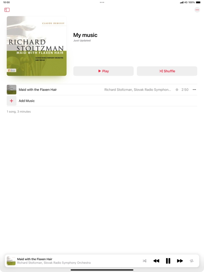 Press the song title.