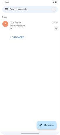Press the email account icon.