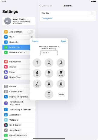 Key in your PIN and press Done. Key in your PIN and press Done.