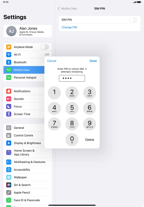 Key in your PIN and press Done.