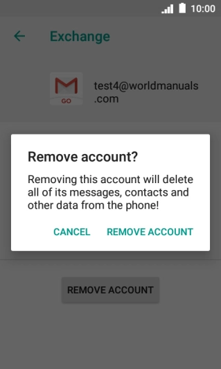 Press REMOVE ACCOUNT.