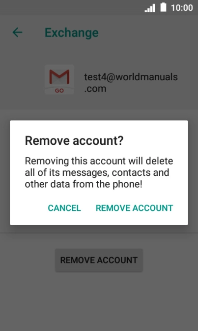 Press REMOVE ACCOUNT.