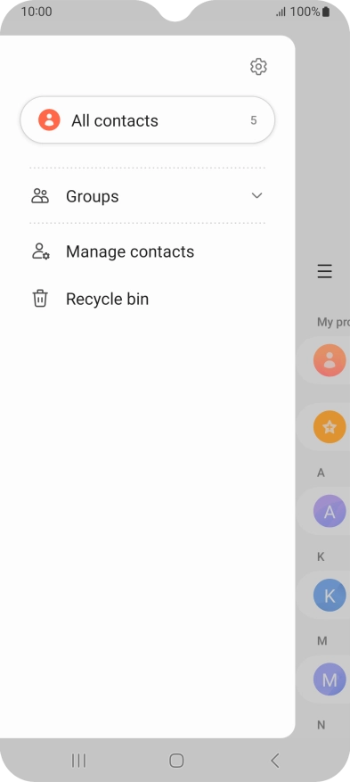 Press Manage contacts. Press Manage contacts.