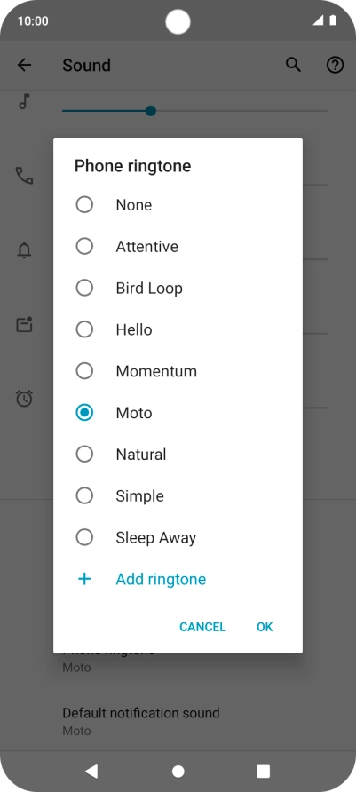 Press the required ring tones to hear them.