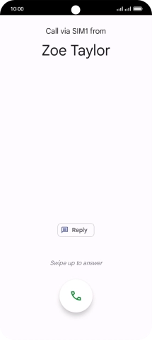 Press and drag the accept call icon upwards.