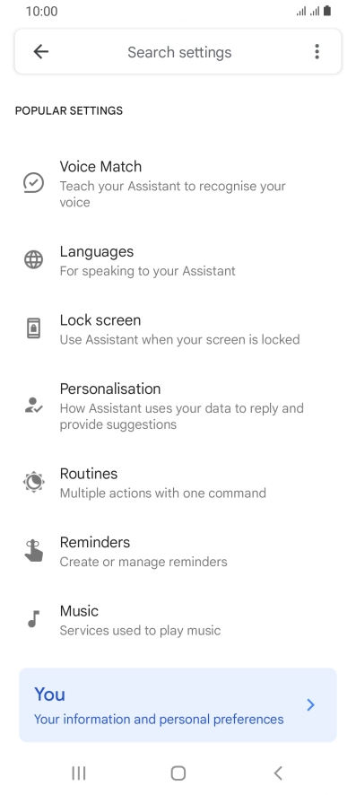Press Voice Match. Press Voice Match.