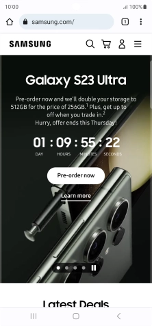 Press the menu icon.