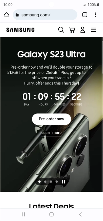 Press the menu icon.