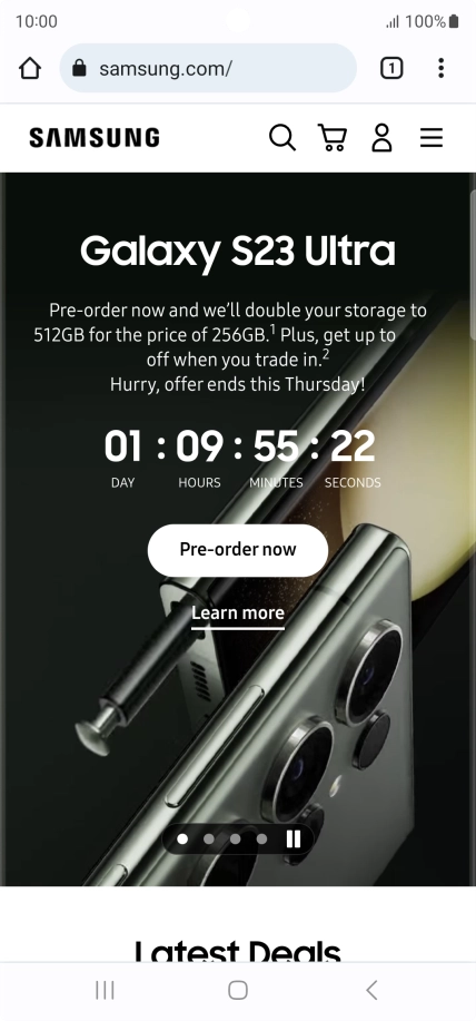 Press the menu icon.