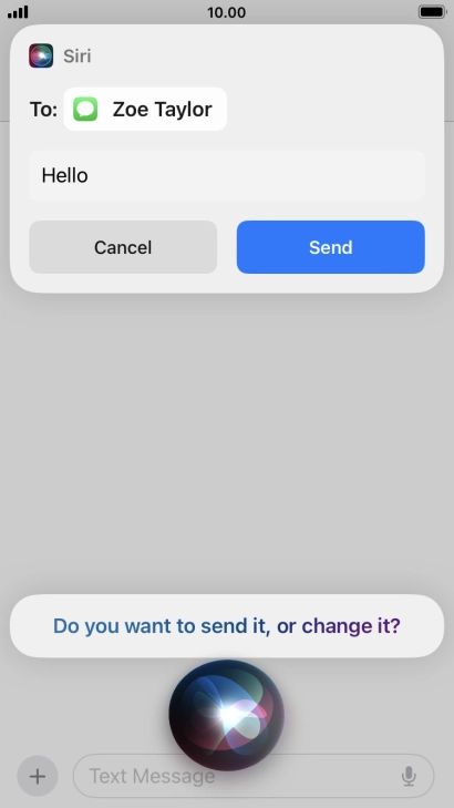If an application is open on your phone, such as a Messages, you can also use the functions available here, e.g.: REPLY [text].