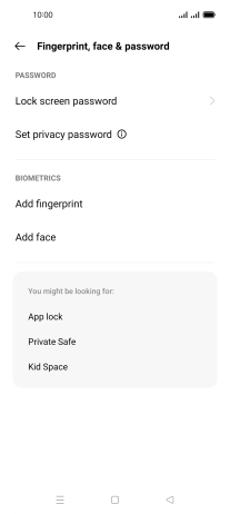 Press Lock screen password and key in the additional phone lock code you created earlier. Press Lock screen password and key in the additional phone lock code you created earlier.