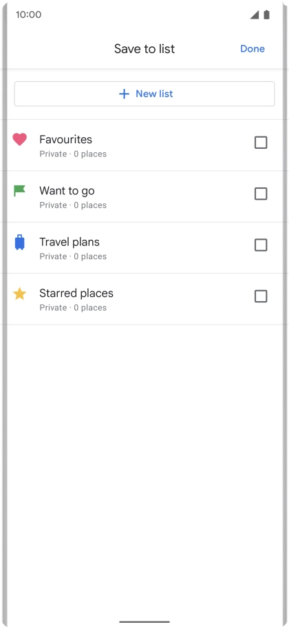 Press the required setting.