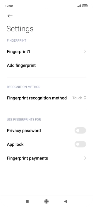 Press the indicators next to the required settings to turn them on or off.