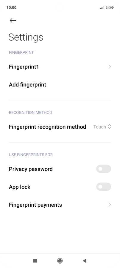 Press the indicators next to the required settings to turn them on or off.