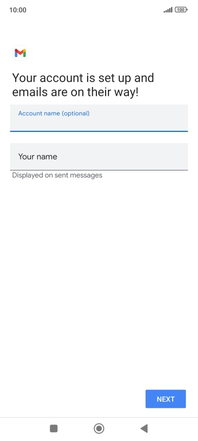 Press Your name and key in the required sender name.