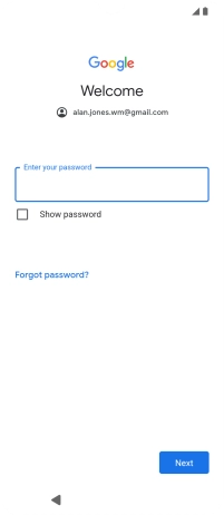 Press Enter your password and key in the password for your Google account. Press Enter your password and key in the password for your Google account.