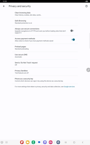 Press Clear browsing data.