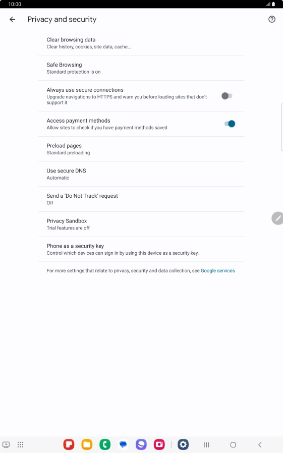 Press Clear browsing data.