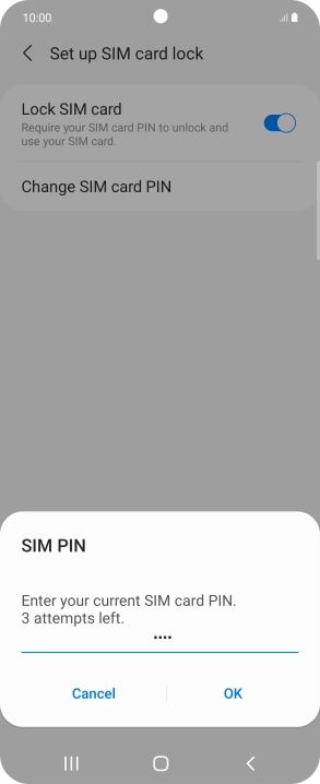 Key in your current PIN and press OK. Key in your current PIN and press OK.