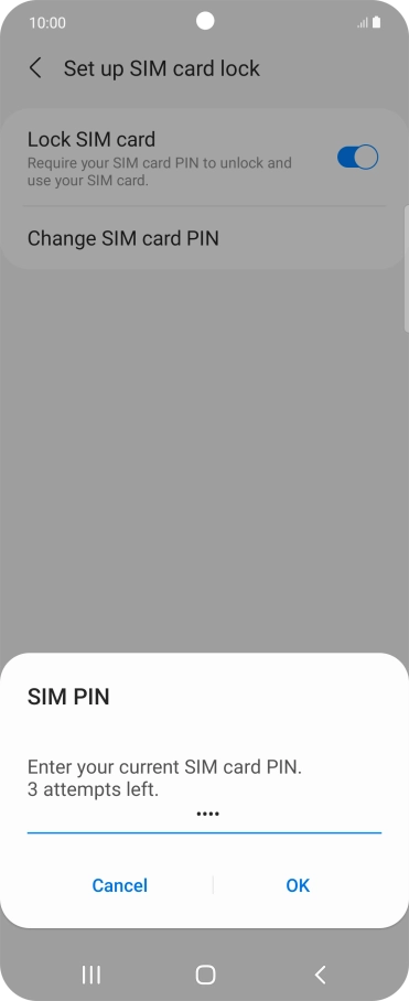 Key in your current PIN and press OK. Key in your current PIN and press OK.