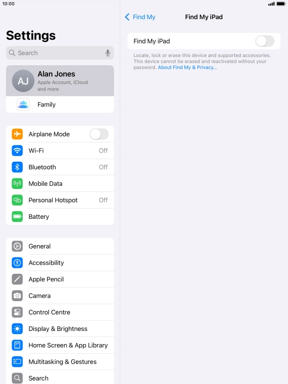Press the indicator next to 