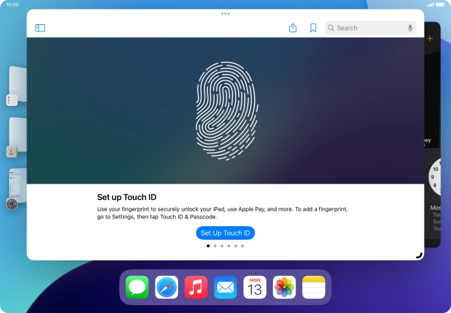 To open a non-visible running application, press the menu icon.