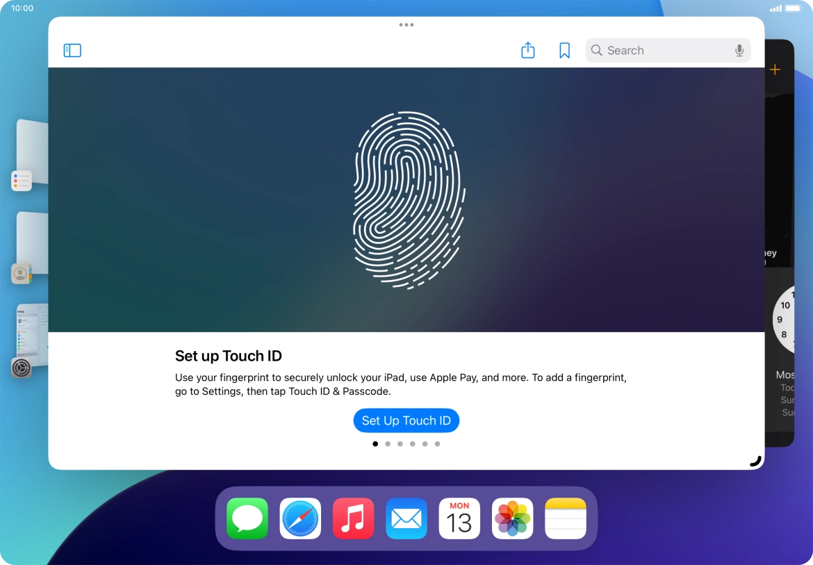 To open a non-visible running application, press the menu icon.