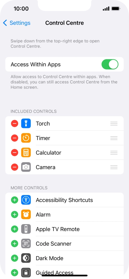 Press the indicator next to 