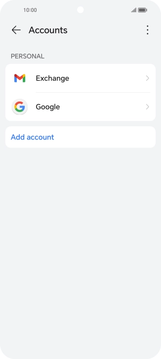 Press the required account type.