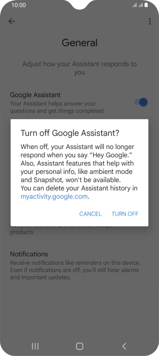 If you turn off the function, press TURN OFF. If you turn off the function, press TURN OFF.