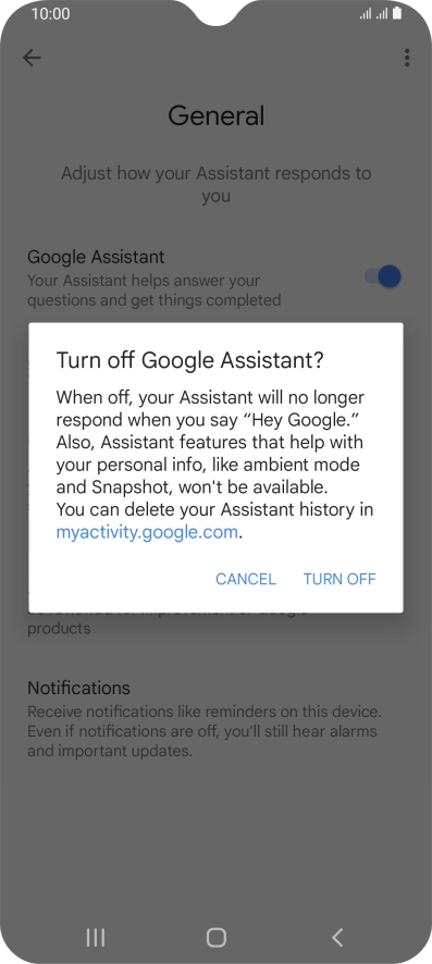 If you turn off the function, press TURN OFF. If you turn off the function, press TURN OFF.