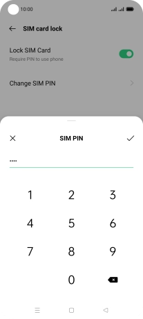 Key in a new four-digit PIN and press the confirm icon.