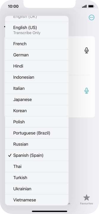 Press the required target language. Press the required target language.