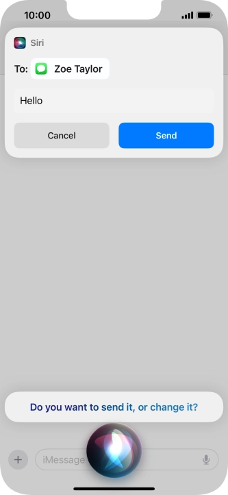 If an application is open on your phone, such as a Messages, you can also use the functions available here, e.g.: REPLY [text].